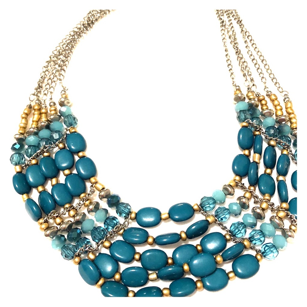 Beautiful, Jade Beaded 5-Strand Statement Necklace